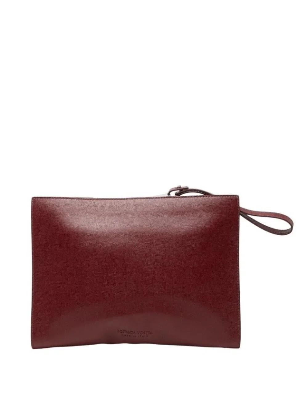 Bottega Veneta Zip Around Clutch Bordeaux Leather